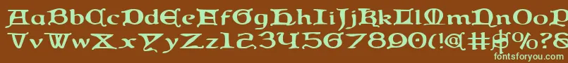 QueenCountryExpanded Font – Green Fonts on Brown Background