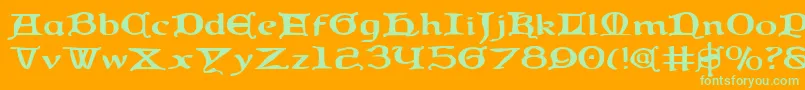 QueenCountryExpanded Font – Green Fonts on Orange Background
