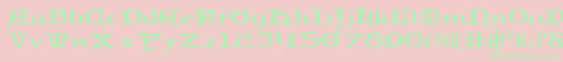 Police QueenCountryExpanded – polices vertes sur fond rose