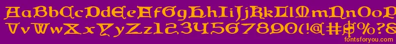 QueenCountryExpanded Font – Orange Fonts on Purple Background