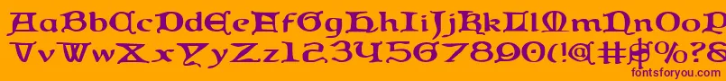 QueenCountryExpanded Font – Purple Fonts on Orange Background