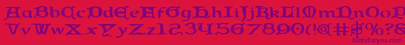 QueenCountryExpanded Font – Purple Fonts on Red Background