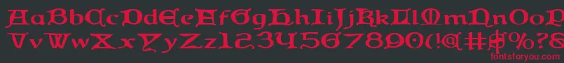 QueenCountryExpanded Font – Red Fonts on Black Background