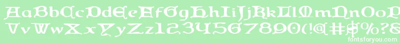 QueenCountryExpanded Font – White Fonts on Green Background