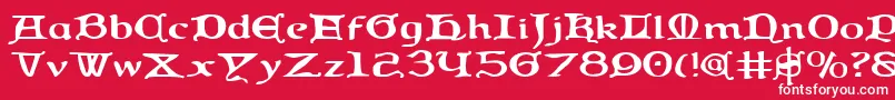 QueenCountryExpanded Font – White Fonts on Red Background