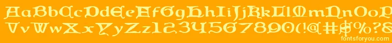 QueenCountryExpanded Font – Yellow Fonts on Orange Background