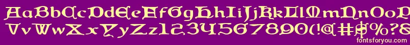 QueenCountryExpanded Font – Yellow Fonts on Purple Background