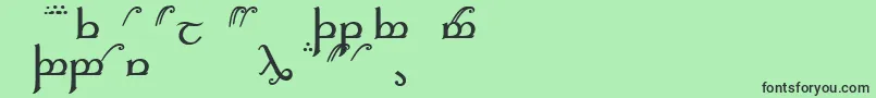 フォントElficaa – 緑の背景に黒い文字