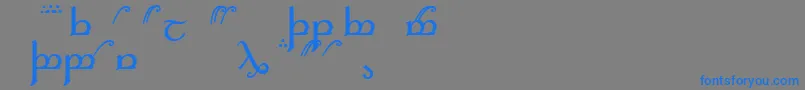 フォントElficaa – 灰色の背景に青い文字