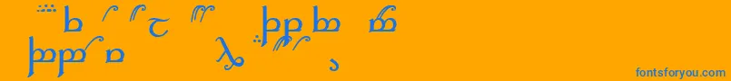 Elficaa Font – Blue Fonts on Orange Background