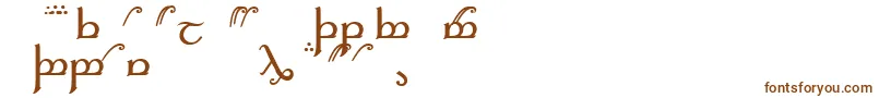 Elficaa-fontti – ruskeat fontit valkoisella taustalla