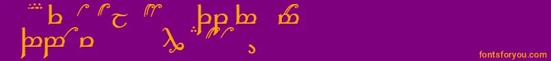 フォントElficaa – 紫色の背景にオレンジのフォント