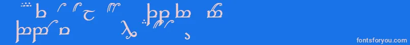 フォントElficaa – ピンクの文字、青い背景