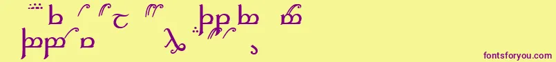 Elficaa Font – Purple Fonts on Yellow Background