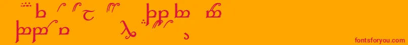 Elficaa-Schriftart – Rote Schriften auf orangefarbenem Hintergrund
