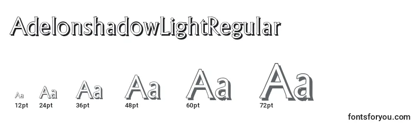 Größen der Schriftart AdelonshadowLightRegular