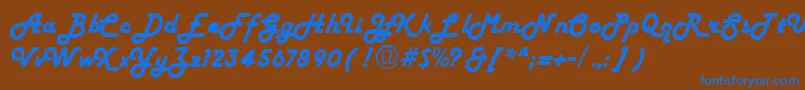 FiftiesheavyRegular Font – Blue Fonts on Brown Background