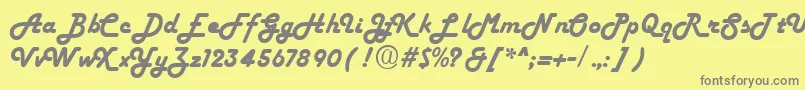 フォントFiftiesheavyRegular – 黄色の背景に灰色の文字