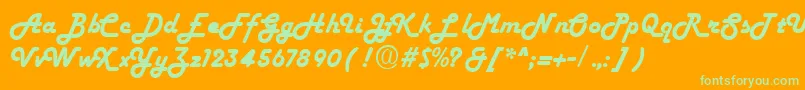 FiftiesheavyRegular Font – Green Fonts on Orange Background