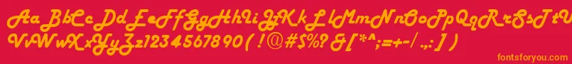 FiftiesheavyRegular Font – Orange Fonts on Red Background