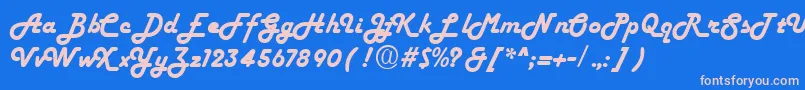 フォントFiftiesheavyRegular – ピンクの文字、青い背景