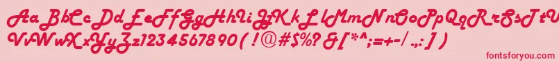 FiftiesheavyRegular Font – Red Fonts on Pink Background