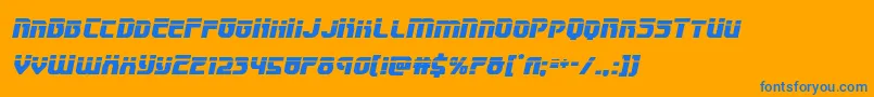 Speedwagonlaserital Font – Blue Fonts on Orange Background