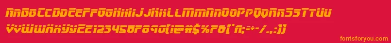 フォントSpeedwagonlaserital – 赤い背景にオレンジの文字