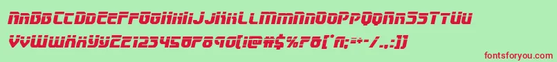 フォントSpeedwagonlaserital – 赤い文字の緑の背景