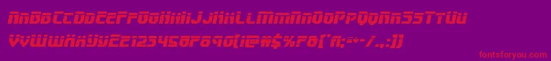 Speedwagonlaserital-Schriftart – Rote Schriften auf violettem Hintergrund