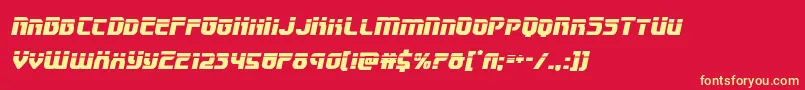 フォントSpeedwagonlaserital – 黄色の文字、赤い背景