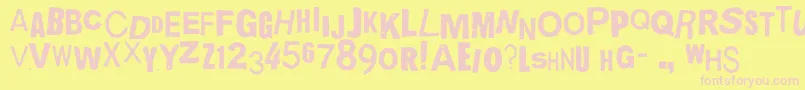 Quickend Font – Pink Fonts on Yellow Background