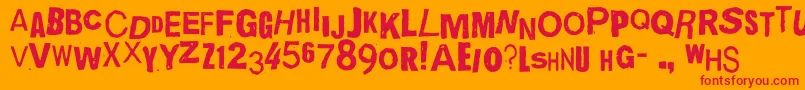フォントQuickend – オレンジの背景に赤い文字