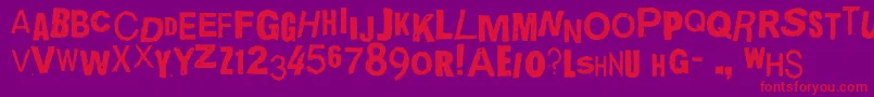 Czcionka Quickend – czerwone czcionki na fioletowym tle