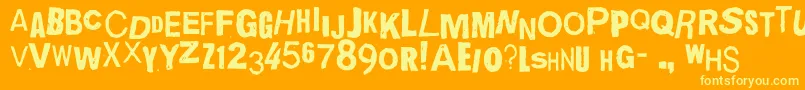 Czcionka Quickend – żółte czcionki na pomarańczowym tle