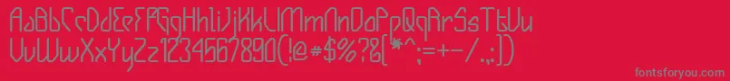 Fonte Gizmob – fontes cinzas em um fundo vermelho