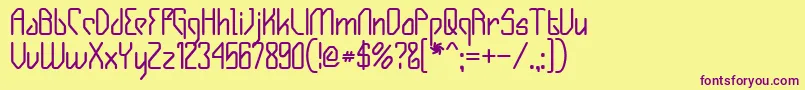 Gizmob Font – Purple Fonts on Yellow Background