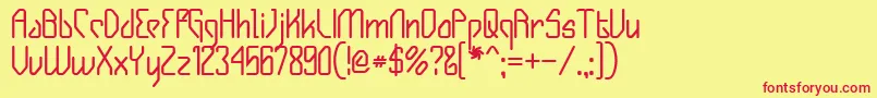 Gizmob Font – Red Fonts on Yellow Background