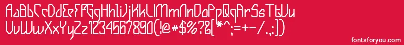 フォントGizmob – 赤い背景に白い文字