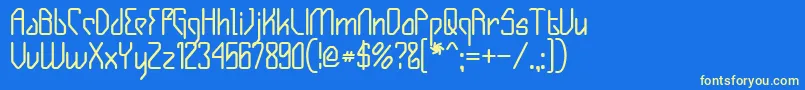 Gizmob Font – Yellow Fonts on Blue Background