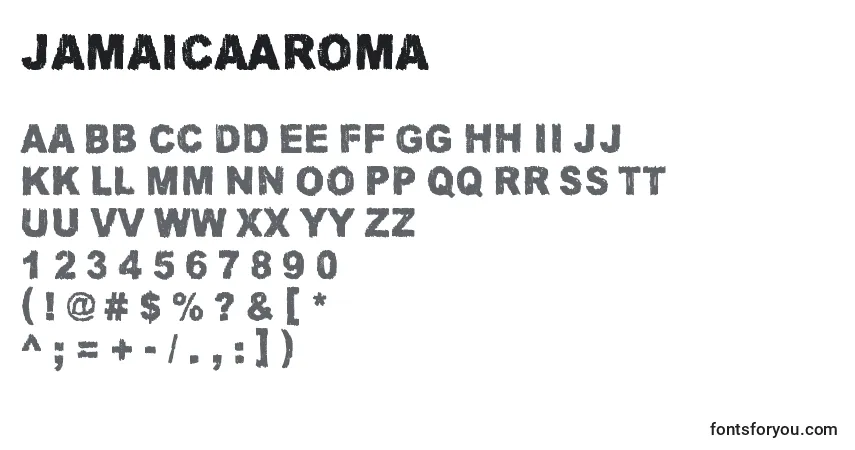Шрифт JamaicaAroma – алфавит, цифры, специальные символы