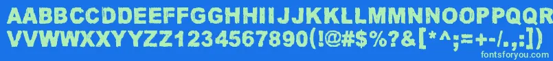 JamaicaAroma Font – Green Fonts on Blue Background