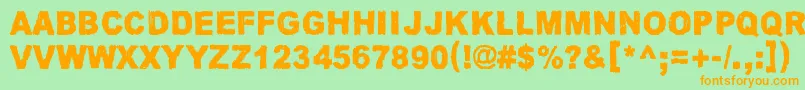 JamaicaAroma Font – Orange Fonts on Green Background