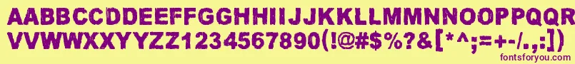 Шрифт JamaicaAroma – фиолетовые шрифты на жёлтом фоне
