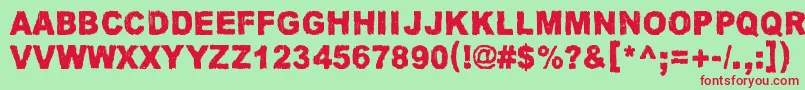JamaicaAroma Font – Red Fonts on Green Background