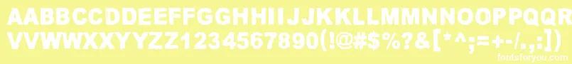 JamaicaAroma-Schriftart – Weiße Schriften auf gelbem Hintergrund