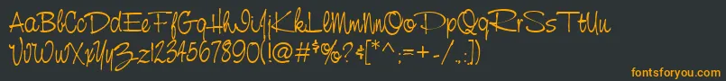 フォントNevillescript – 黒い背景にオレンジの文字