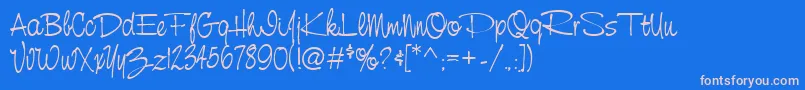 Nevillescript Font – Pink Fonts on Blue Background