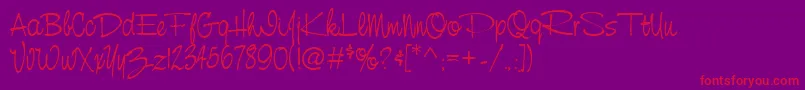 Nevillescript Font – Red Fonts on Purple Background