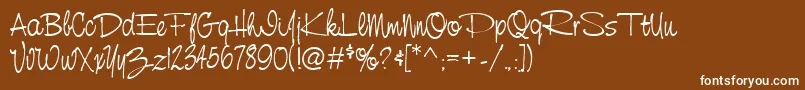 フォントNevillescript – 茶色の背景に白い文字